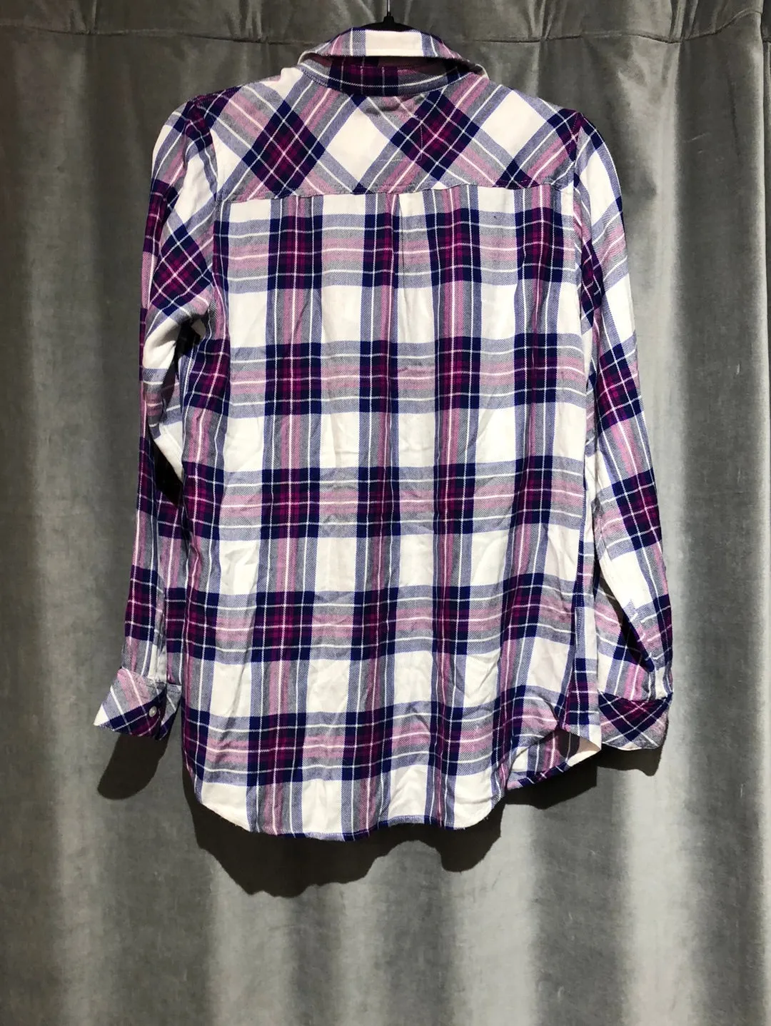 Rails Magenta White and Blue Plaid Flannel Button Down