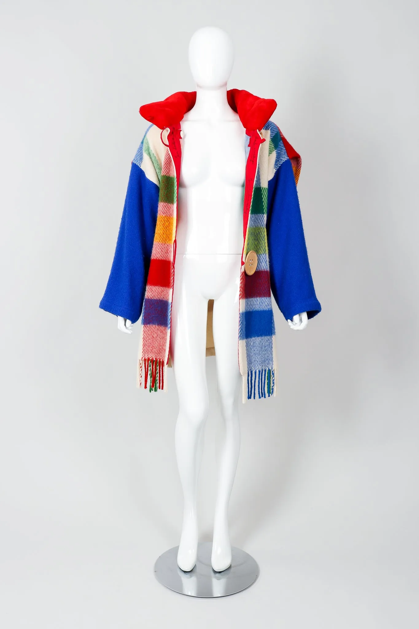 Rainbow Plaid Blanket Coat