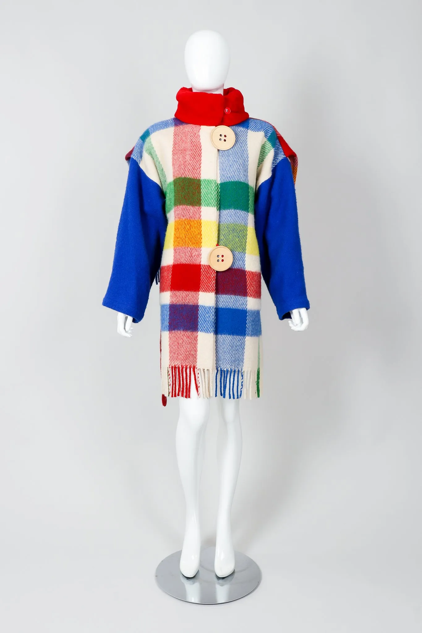 Rainbow Plaid Blanket Coat