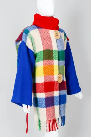 Rainbow Plaid Blanket Coat