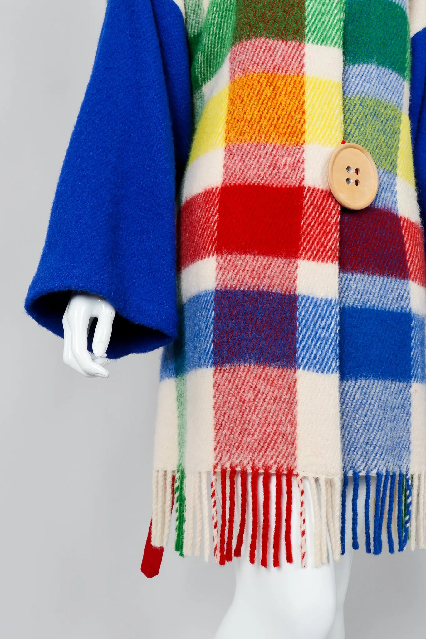 Rainbow Plaid Blanket Coat