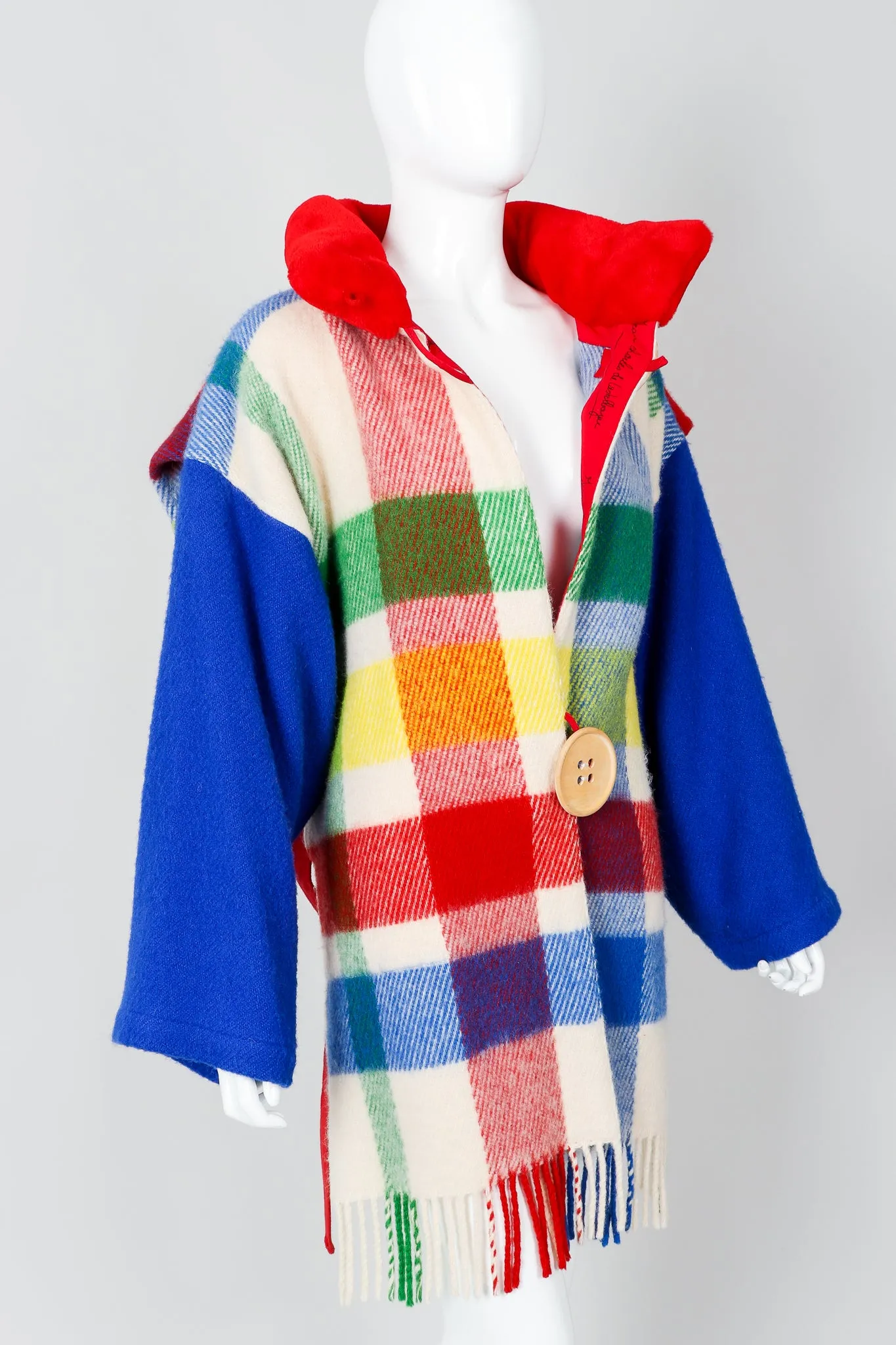 Rainbow Plaid Blanket Coat