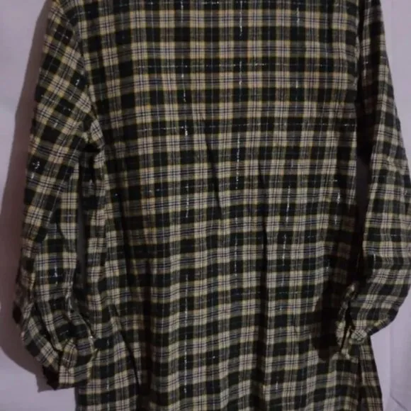 Rare Sexy NFL Green Bay Packers Football Flannel Plaid Sleep Shirt Nightgown Md