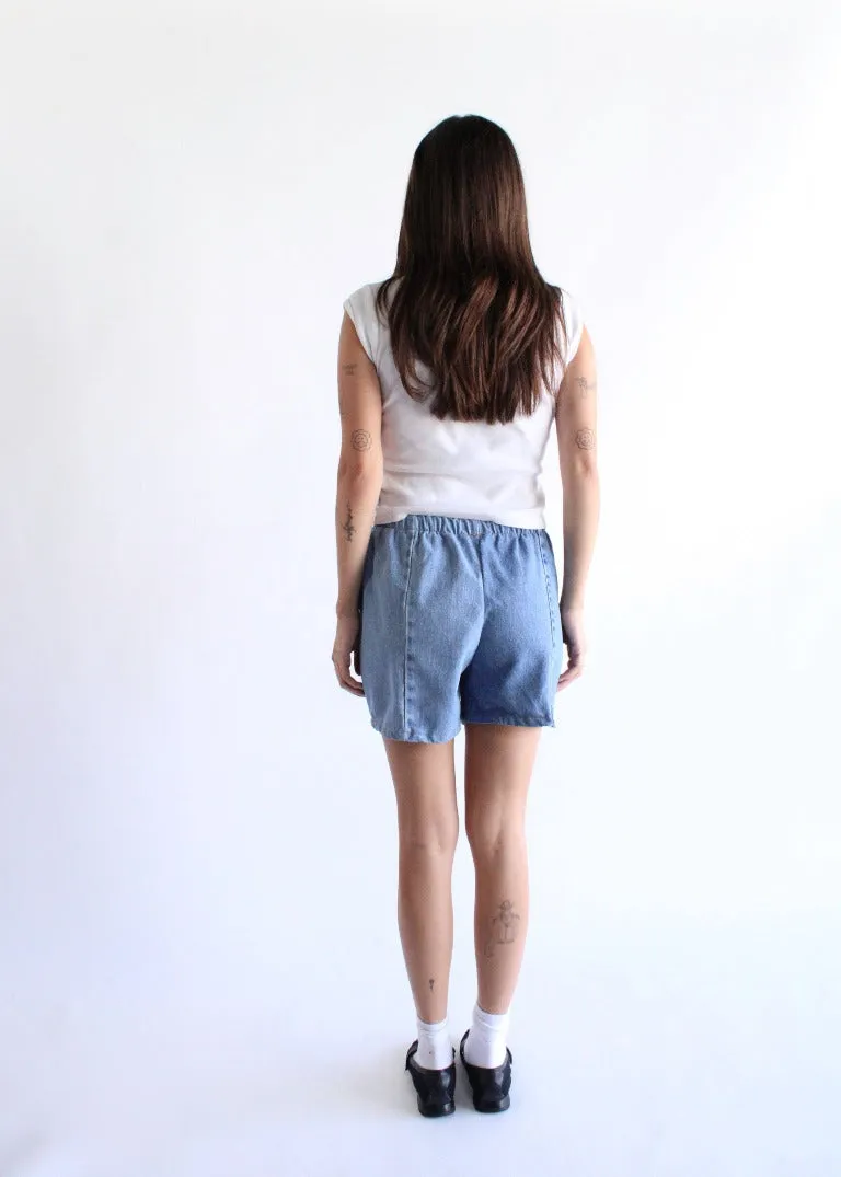 RCYCLD Plaid x Denim Combo Pieced Shorts