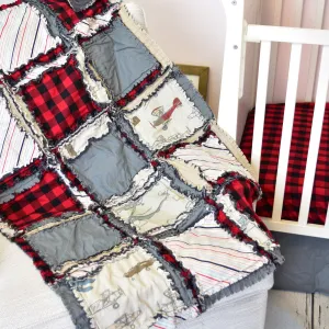 Red Airplane Crib Bedding for Baby Boy Nursery
