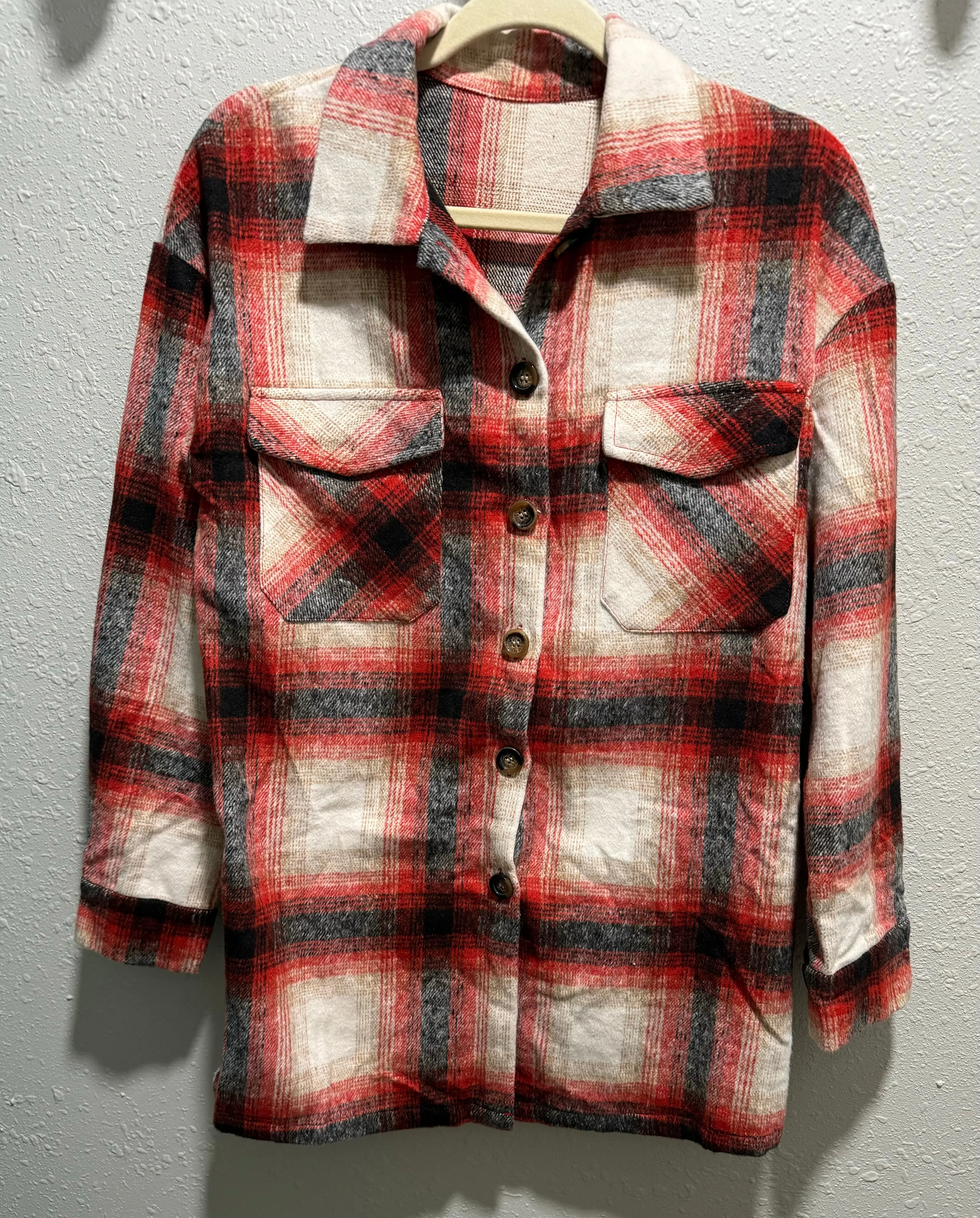 Red & Black Plaid Flannel Tunic