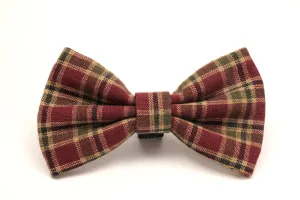 Red Plaid Dog Bow Tie