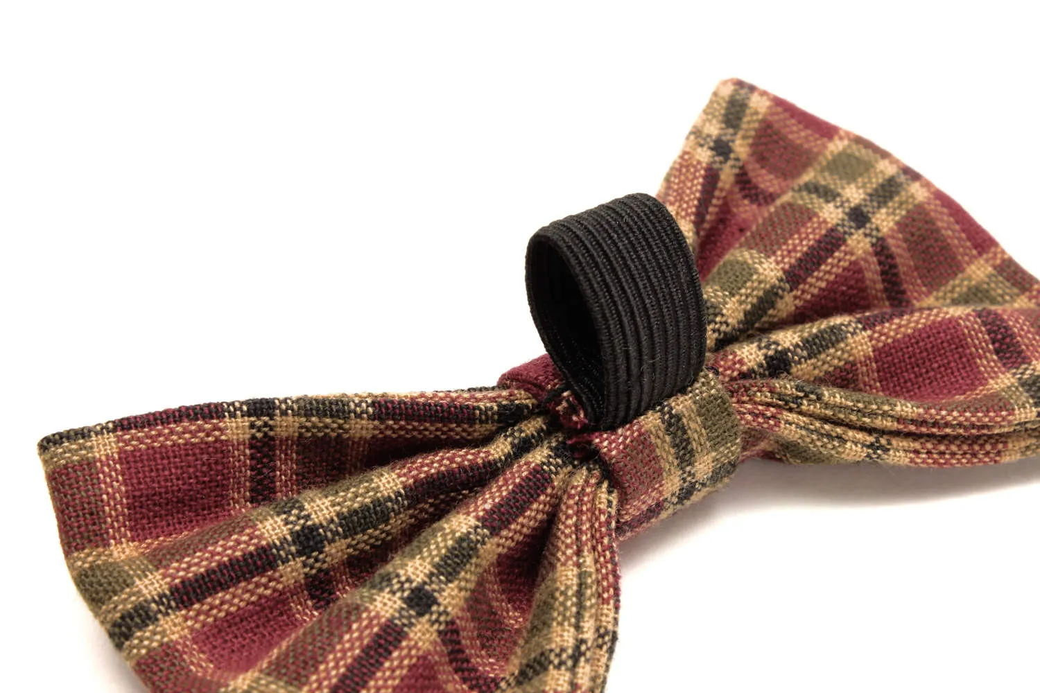 Red Plaid Dog Bow Tie