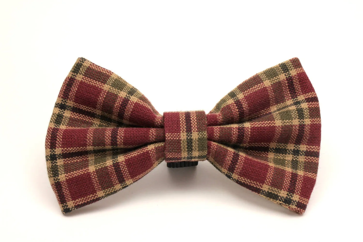 Red Plaid Dog Bow Tie