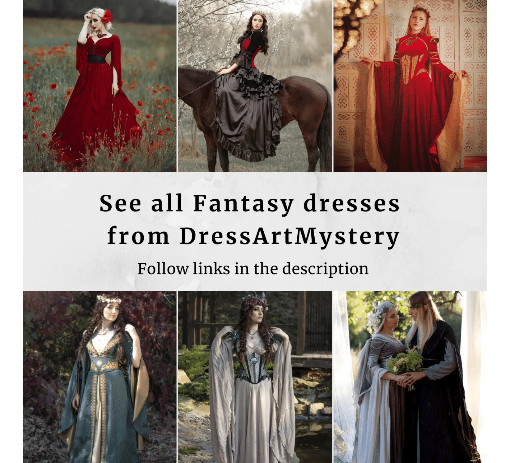 Red silk corset with Fantasy gown