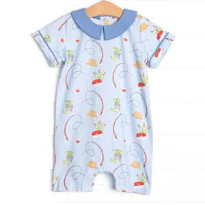 Reely Good Day Short Romper, Blue