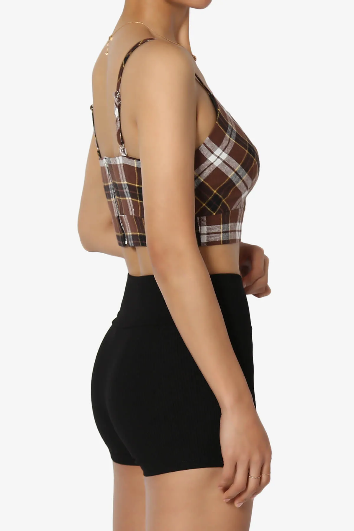 Remmi Cropped Plaid Cami Tank Top
