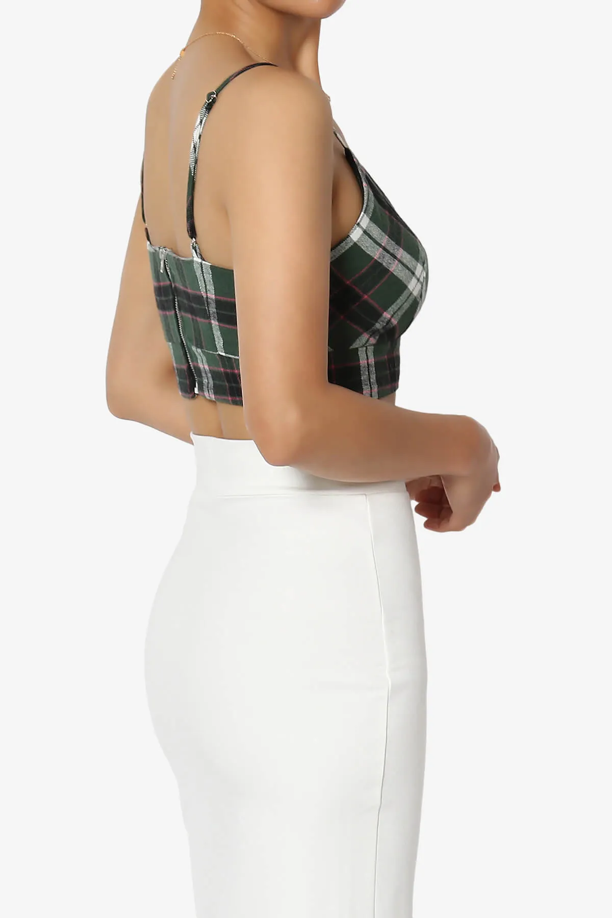 Remmi Cropped Plaid Cami Tank Top