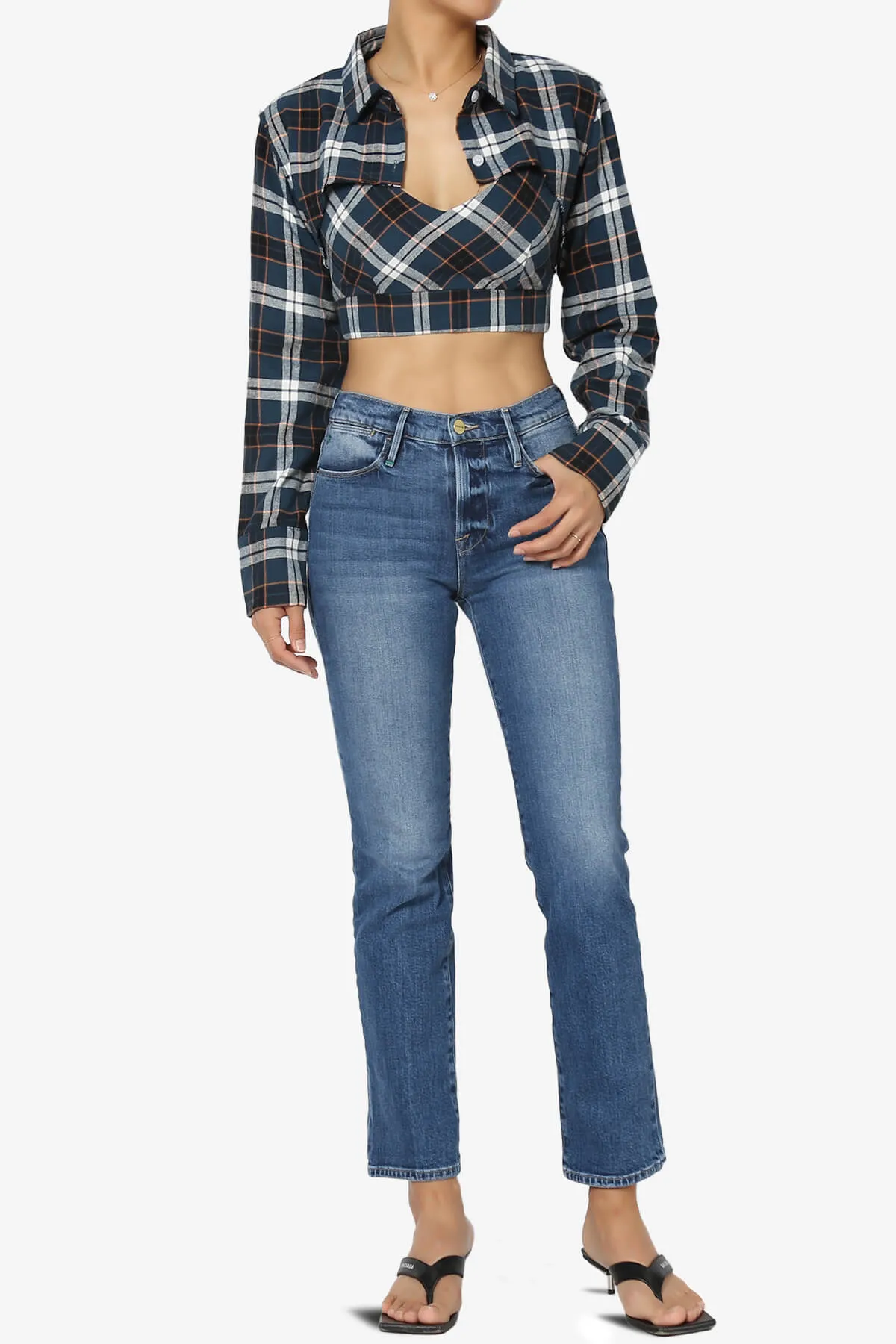 Remmi Cropped Plaid Cami Tank Top