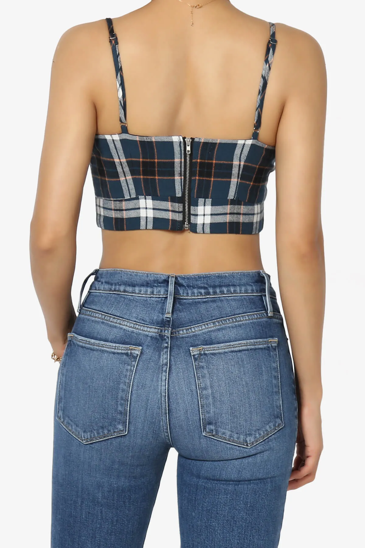 Remmi Cropped Plaid Cami Tank Top