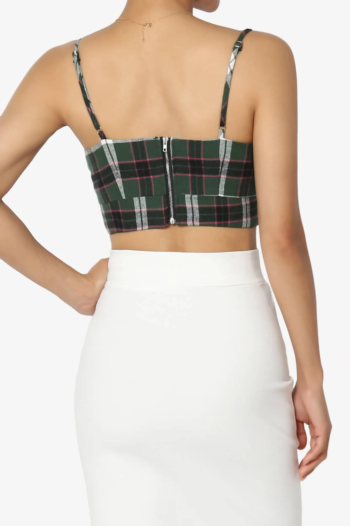 Remmi Cropped Plaid Cami Tank Top