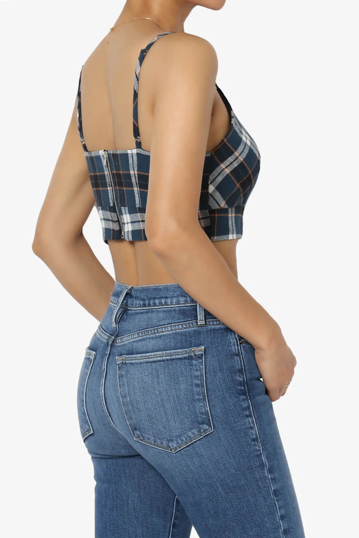 Remmi Cropped Plaid Cami Tank Top