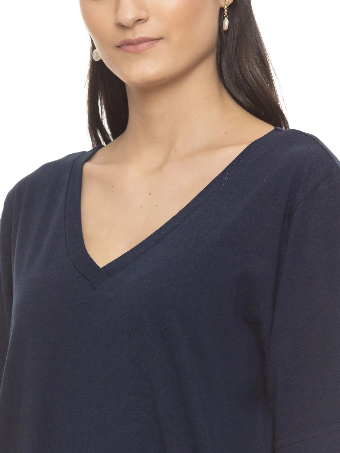 RESTORE LONG ROMPER WITH SHORT SLEEVE (NAVY)