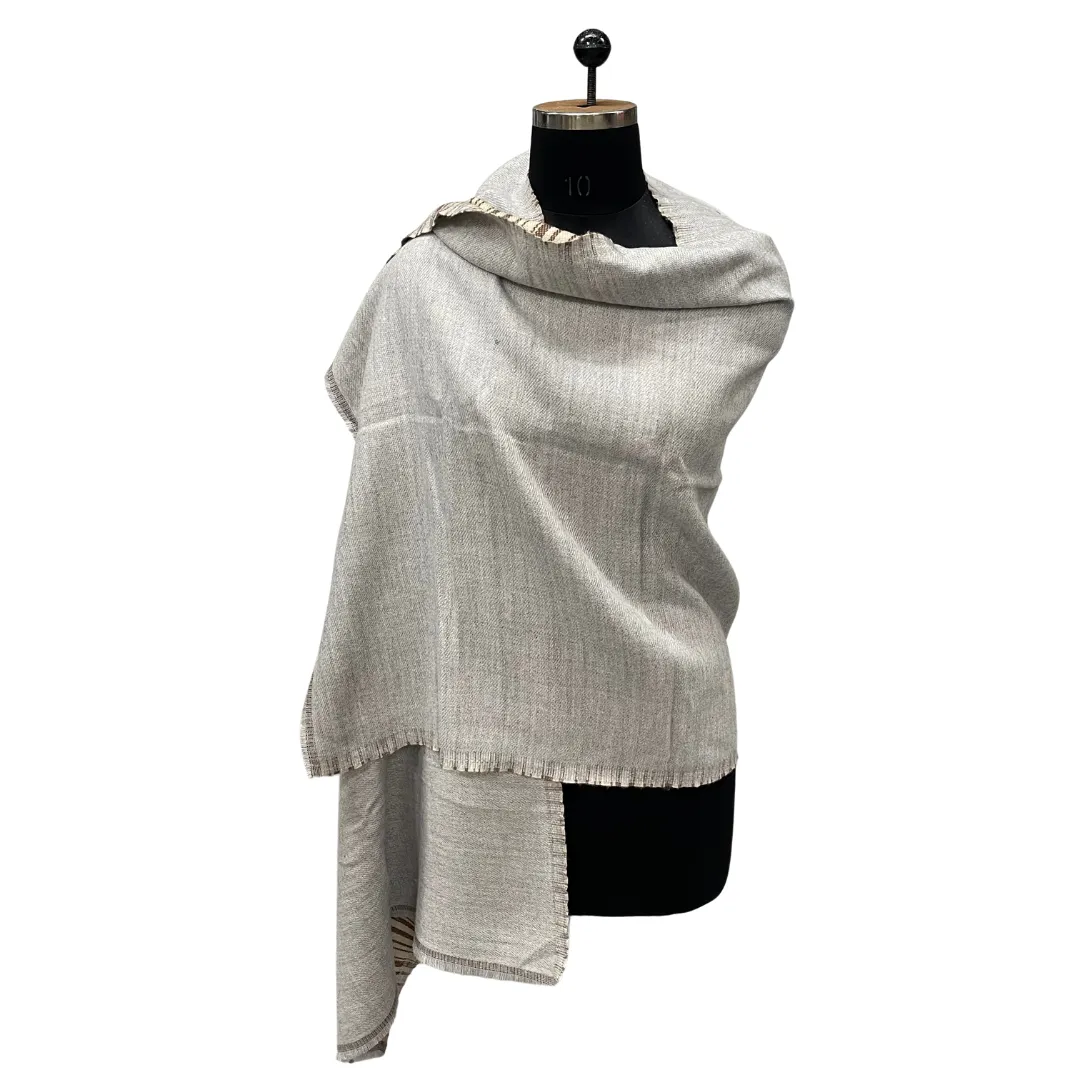 Reversible Ivory Stripe Shawl 188x73CM