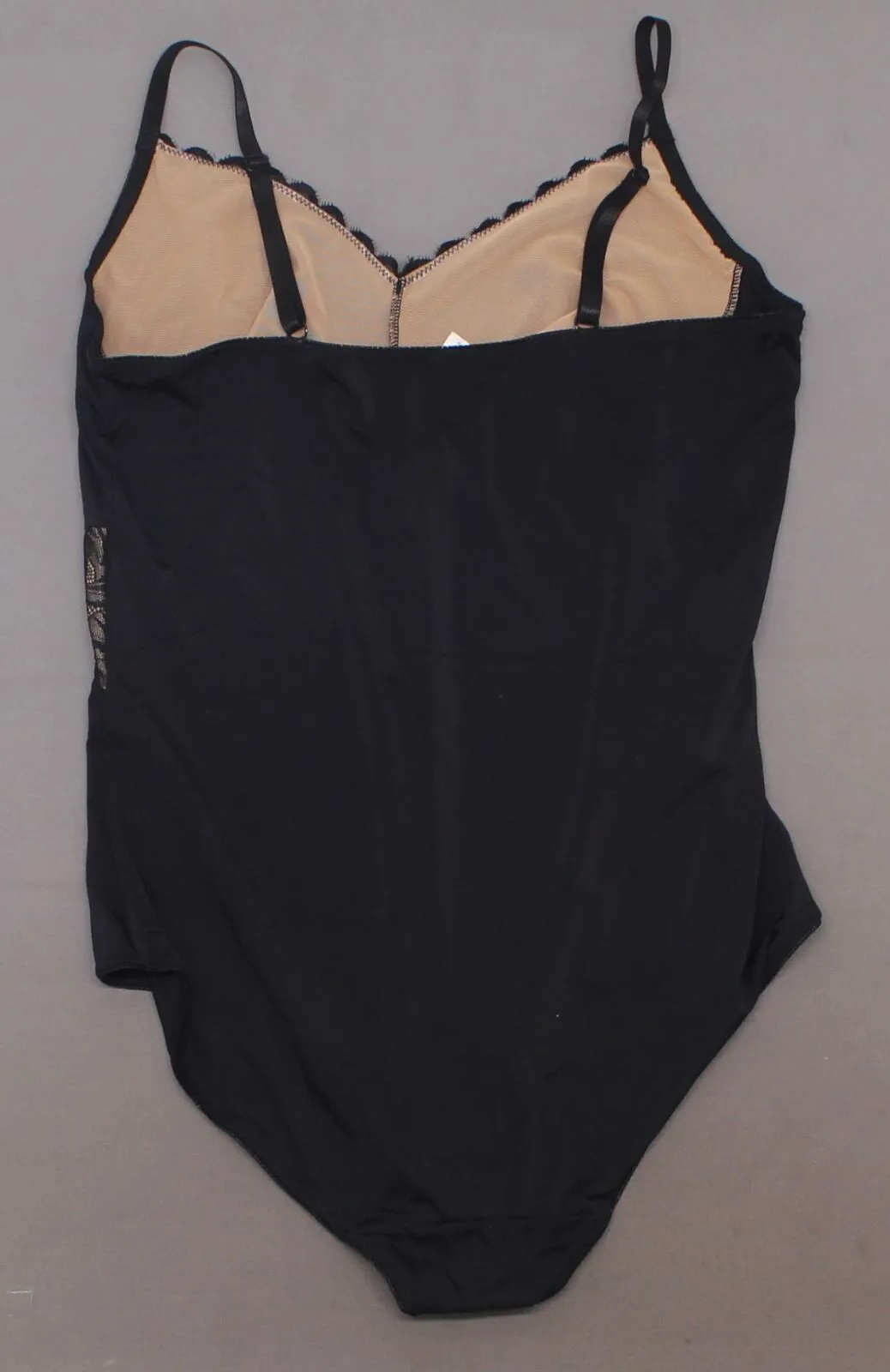 Rhonda Shear Women's Plus Size Lace Bodice Adjustable Strap Bodysuit
