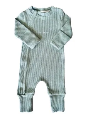 Ribbed Jumpsuits: Sage