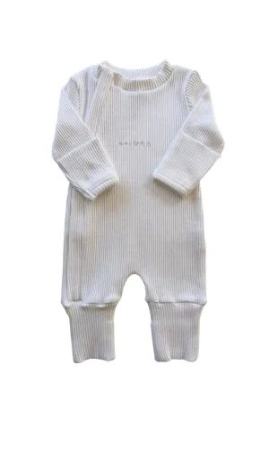 Ribbed Jumpsuits: White