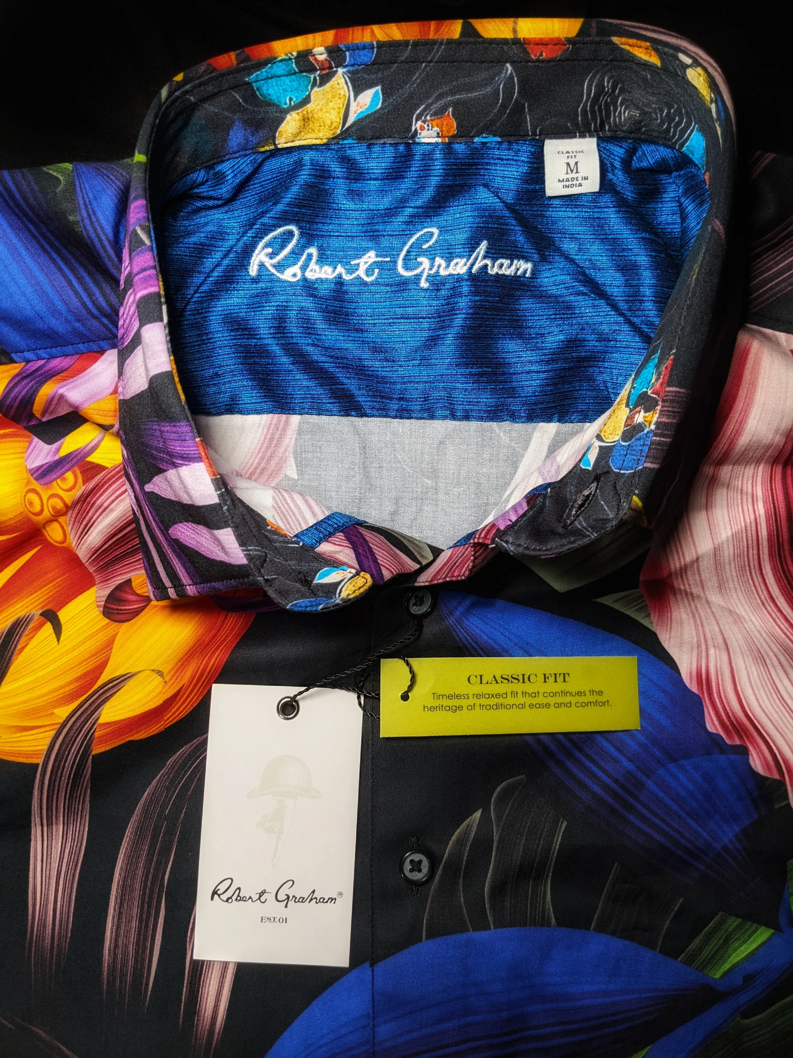 Robert Graham Bentham Short Sleeve Shirt Medium Size