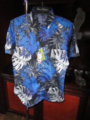 Robert Graham Brookcrest Short Sleeve Sport Shirt XLarge Size