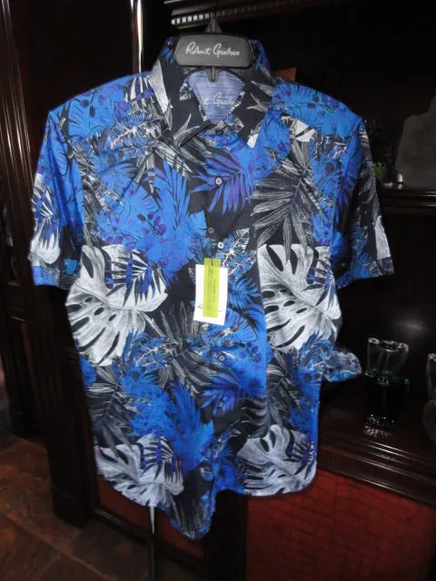 Robert Graham Brookcrest Short Sleeve Sport Shirt XLarge Size