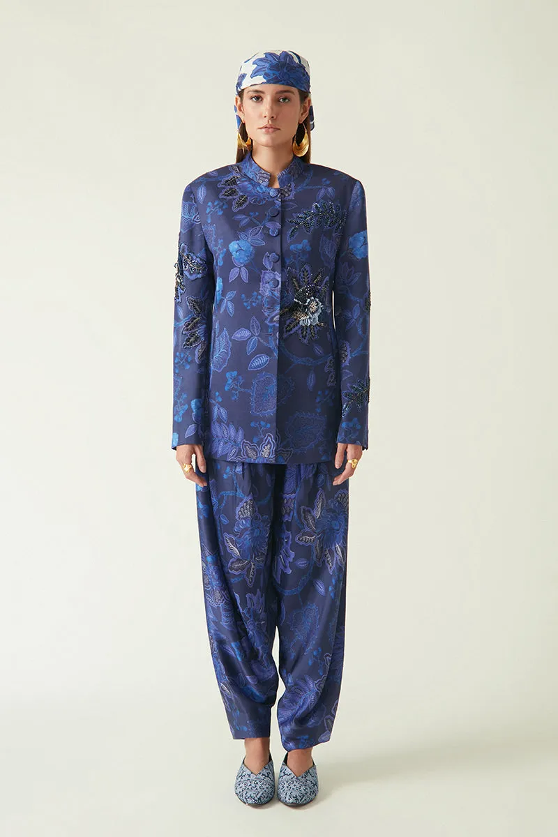 Rockefeller Holidays I  Progo Printed Salwar Modal Satin Navy/Navy Java collection 2JV-68B