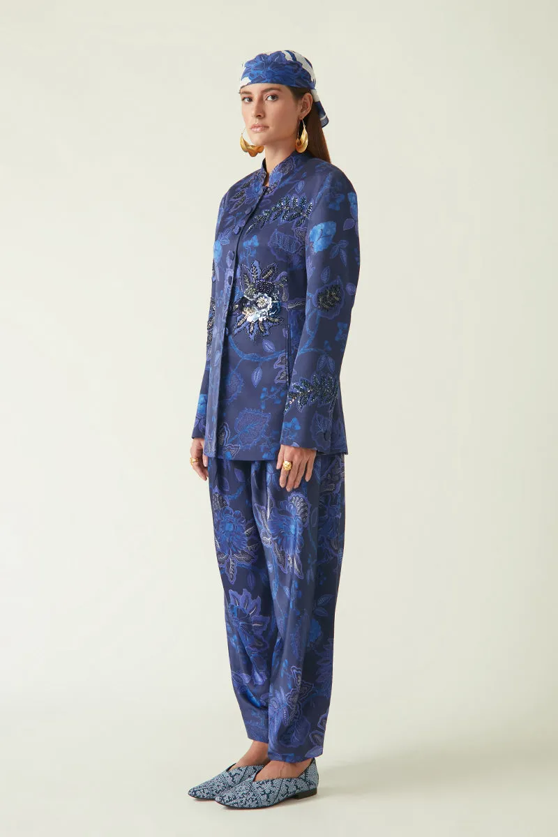 Rockefeller Holidays I  Progo Printed Salwar Modal Satin Navy/Navy Java collection 2JV-68B