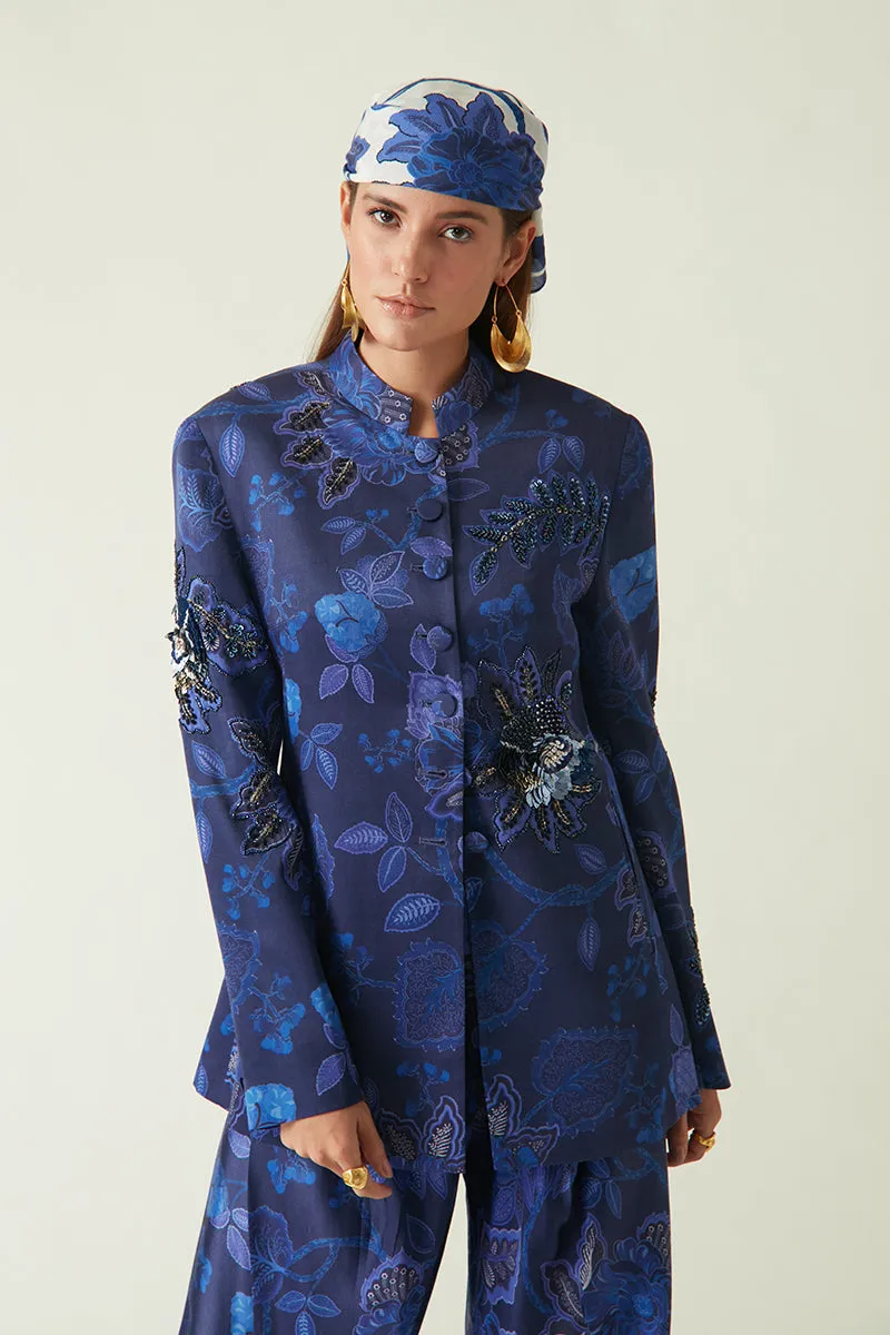 Rockefeller Holidays I  Progo Printed Salwar Modal Satin Navy/Navy Java collection 2JV-68B