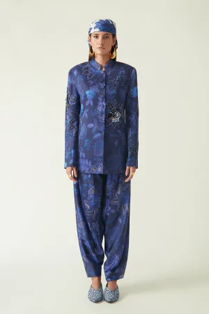 Rockefeller Holidays I  Progo Printed Salwar Modal Satin Navy/Navy Java collection 2JV-68B