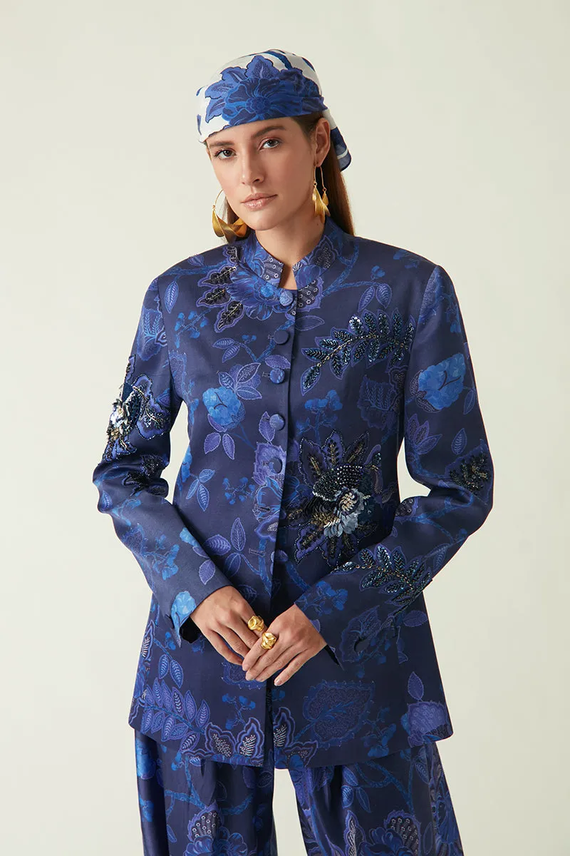 Rockefeller Holidays I  Progo Printed Salwar Modal Satin Navy/Navy Java collection 2JV-68B