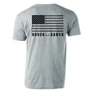 Rodeo Ranch Spur Flag Short Sleeve Shirt - Heather Grey