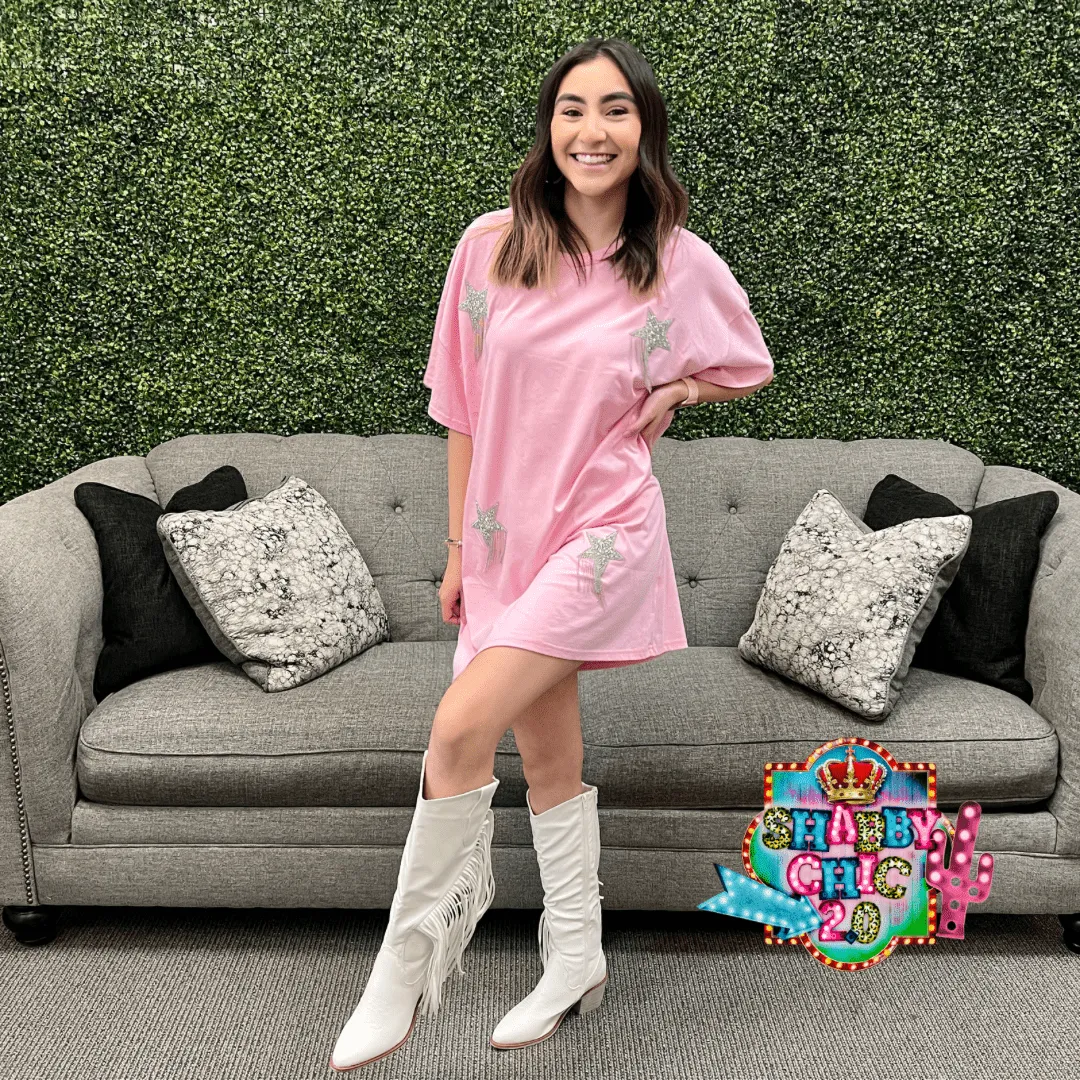 Rodeo Time Tee Dress - Pink