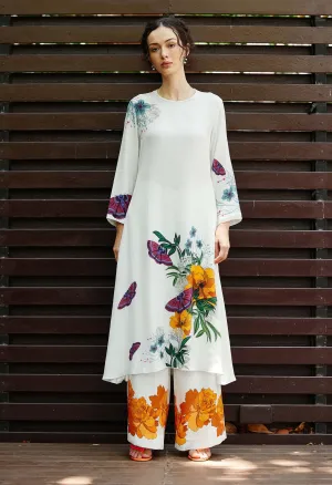Rosette printed kurta and pants