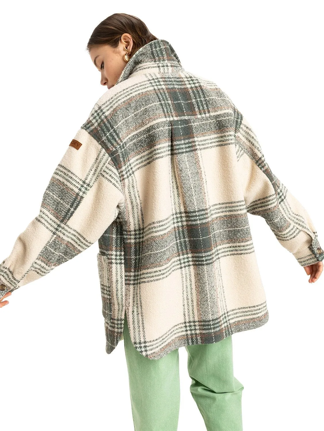 Roxy Ladies Check Me Now Blanket Coat
