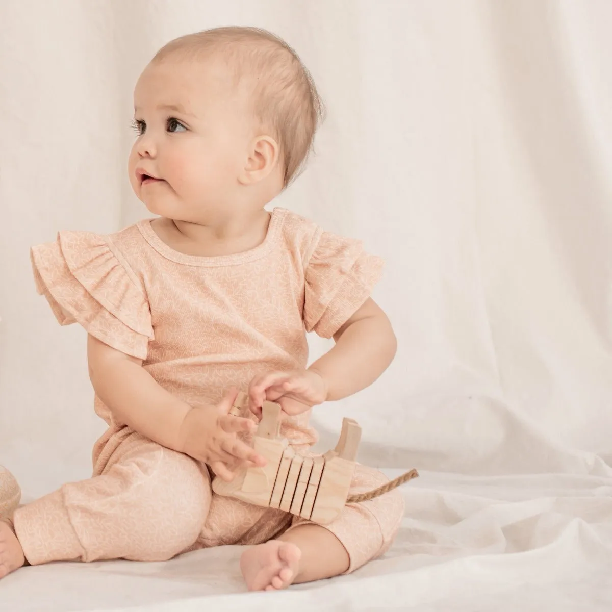 Ruffle Romper - Dusty Pink Floral