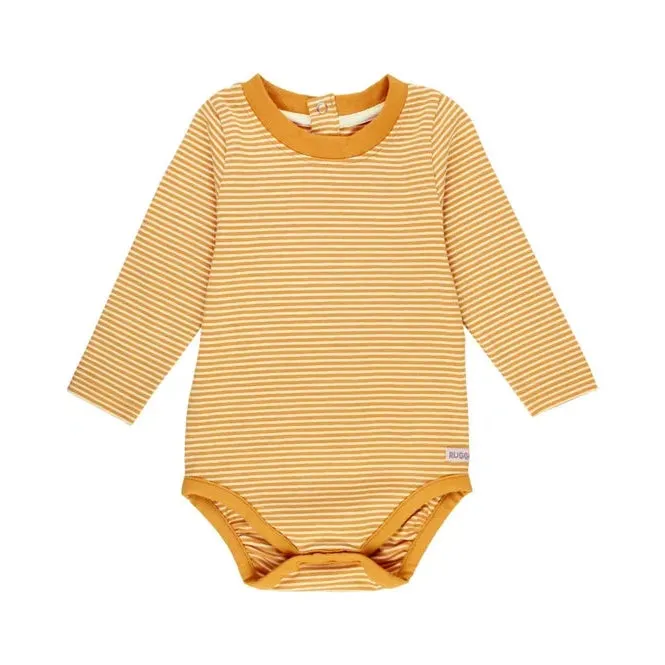 RuggedButts Tiny Honey Stripe Knit Long Sleeve Bodysuit