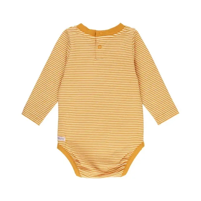 RuggedButts Tiny Honey Stripe Knit Long Sleeve Bodysuit