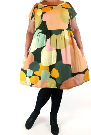 Rummage Style colourful cap sleeve dress size 18