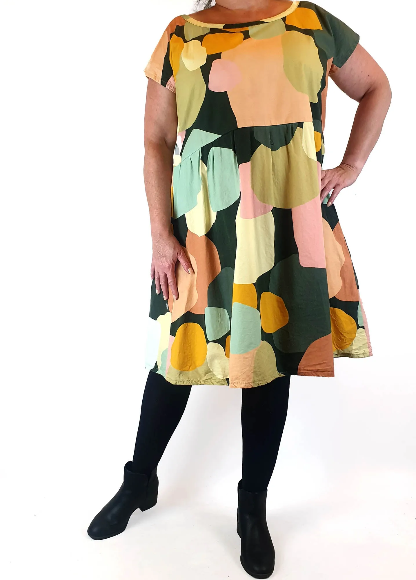 Rummage Style colourful cap sleeve dress size 18