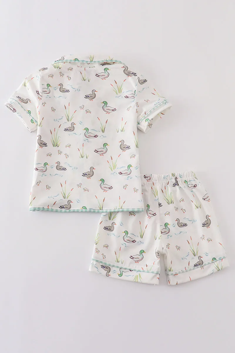 Sage duck boy pajamas set