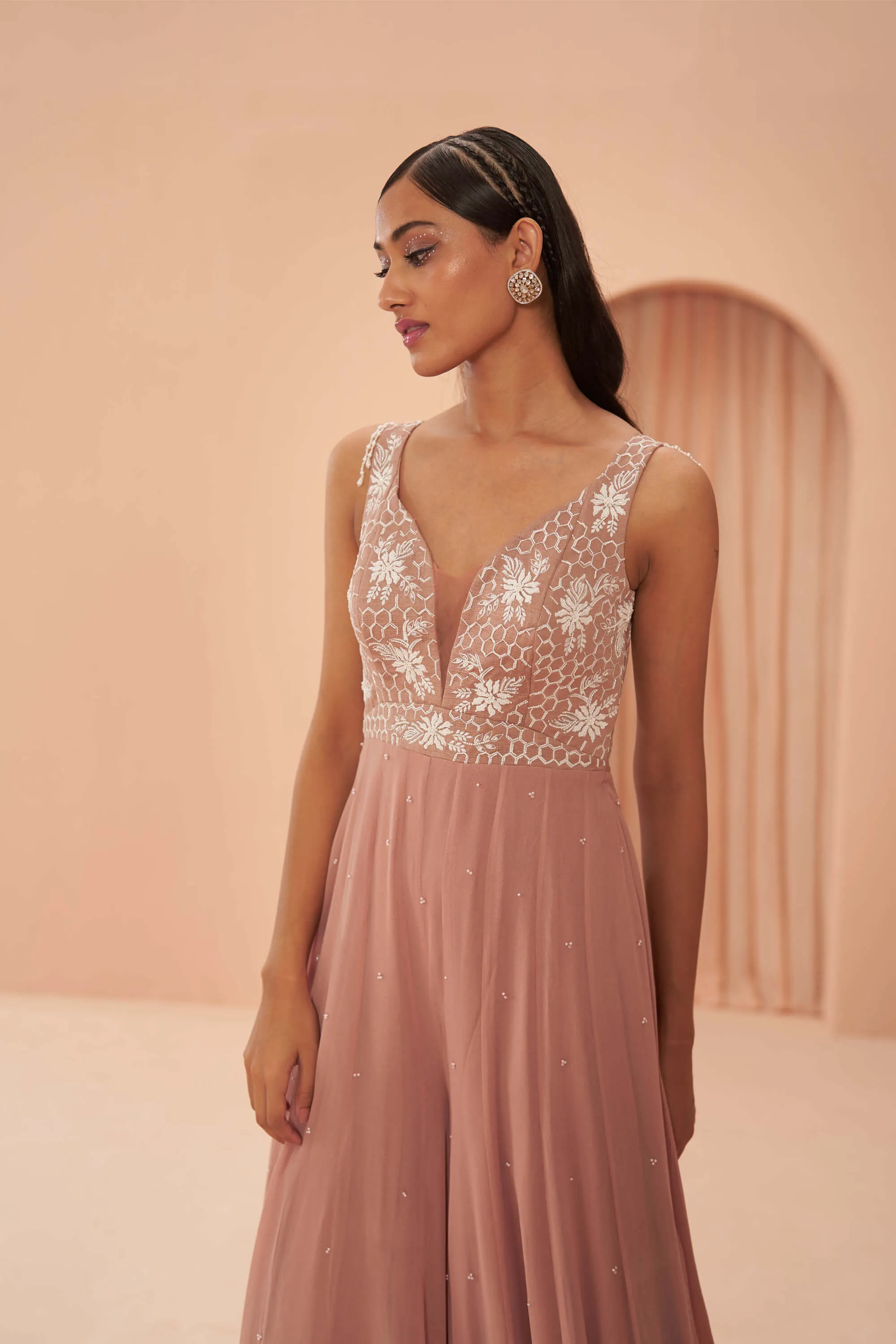 Salmon pink jumpsuit