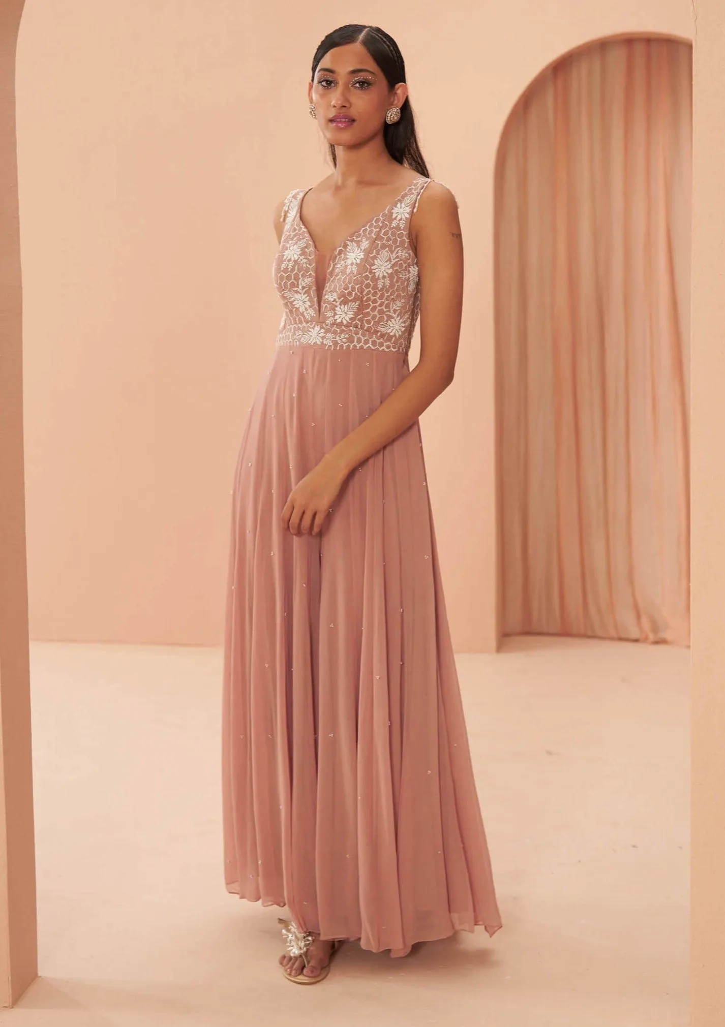 Salmon pink jumpsuit