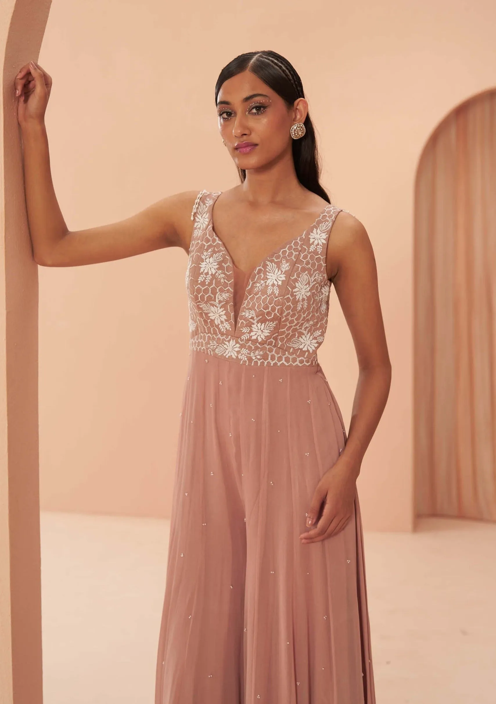 Salmon pink jumpsuit