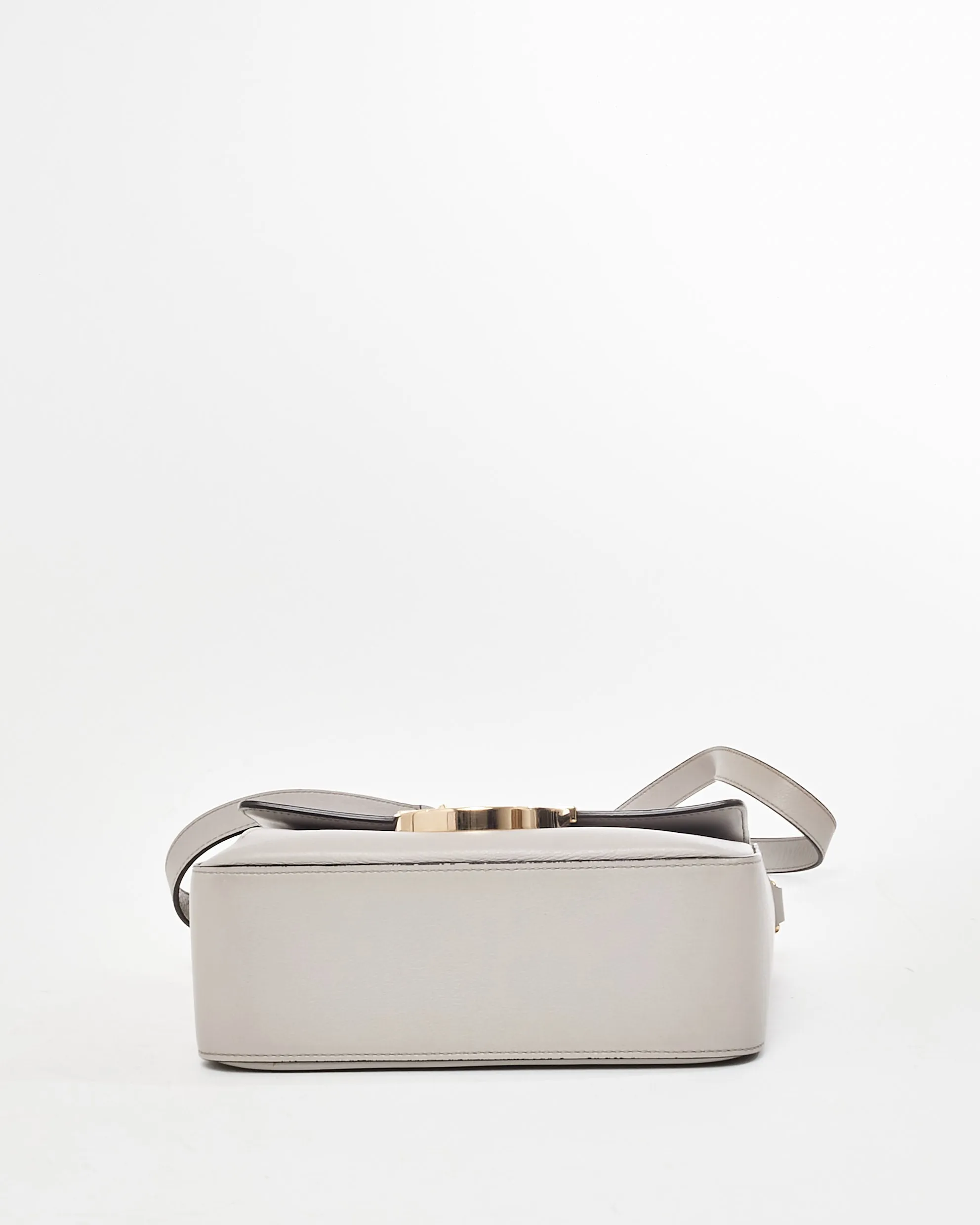 Salvatore Ferragamo Grey Mini Tassel Gancini Lock Flap Shoulder Bag