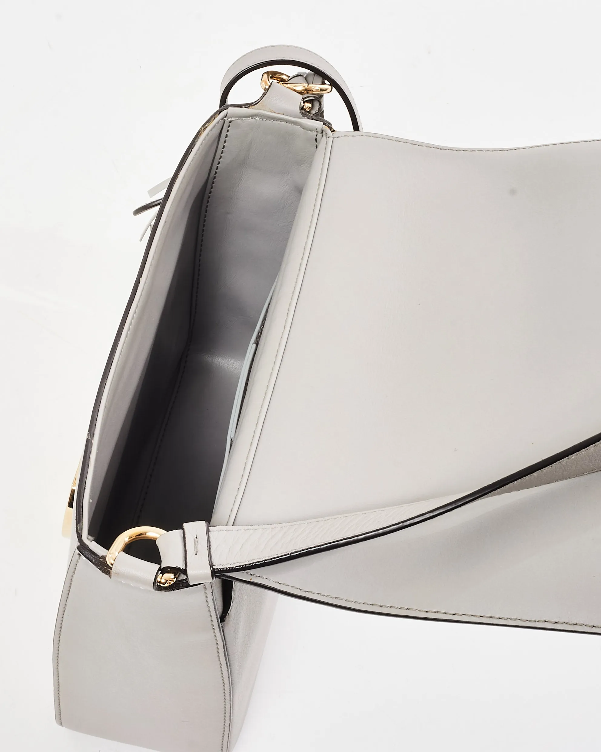 Salvatore Ferragamo Grey Mini Tassel Gancini Lock Flap Shoulder Bag