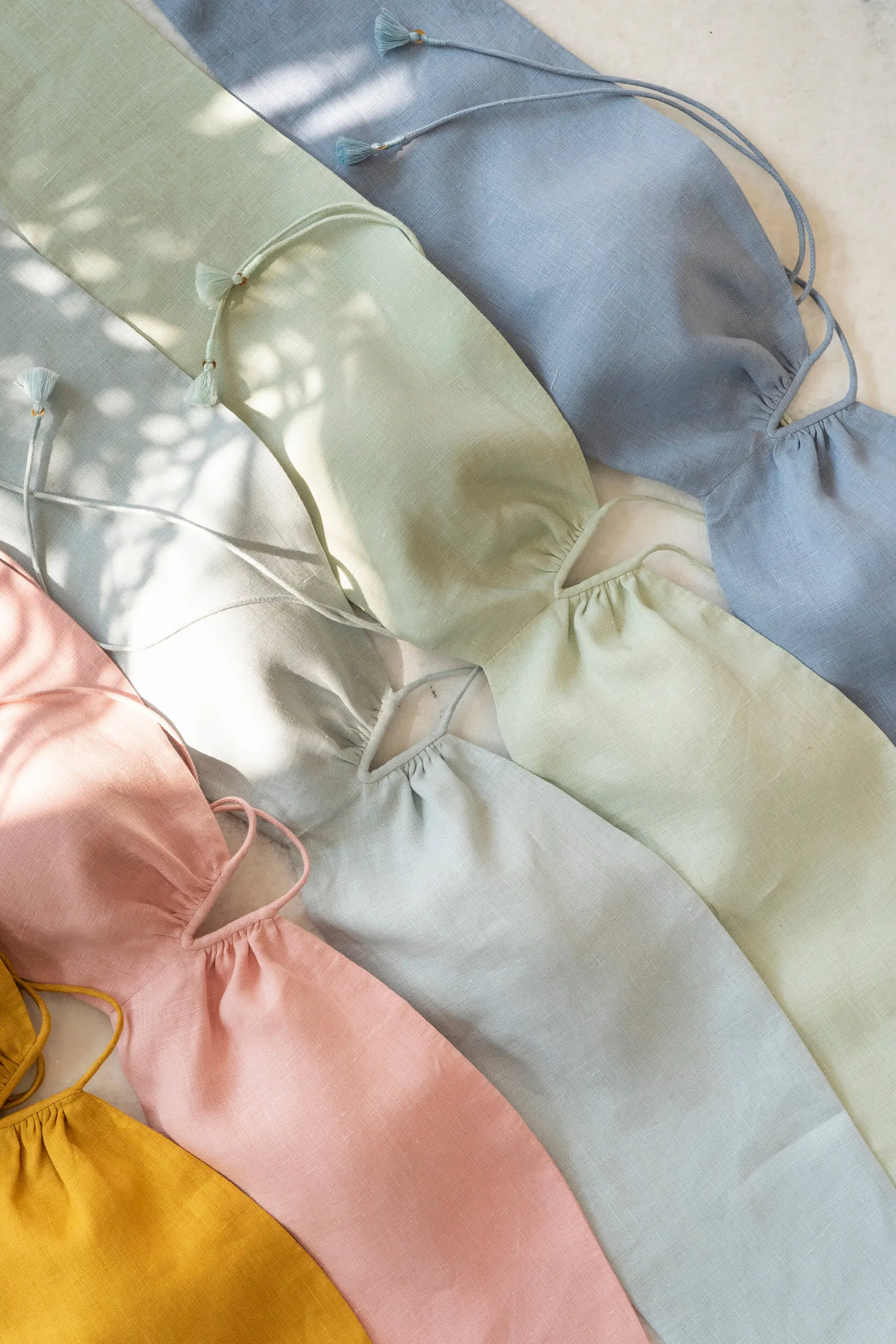 Sand Basic Tie Back Bandeau (Dusk Blue)